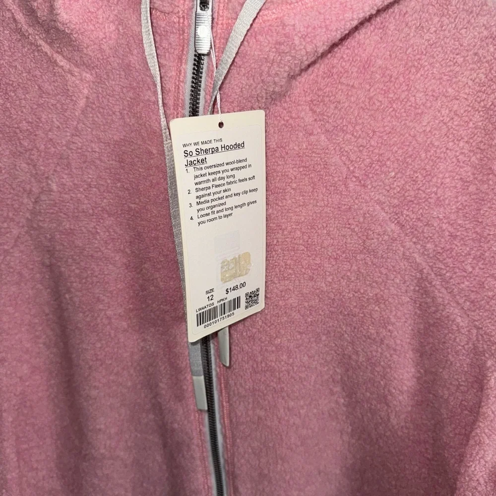 NWT Lululemon Pink Hooded Zip-Up Jacket